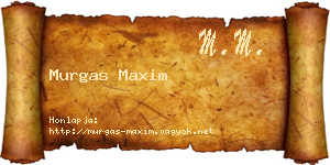 Murgas Maxim névjegykártya